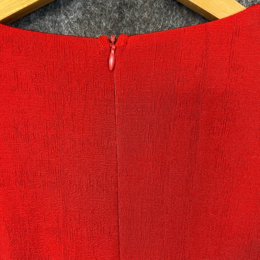 Hello Molly Vibrant Red Long Sleeve Dress Size Medium - Picture 4 of 11